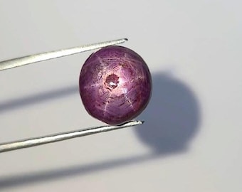 Natürlicher 11.00 Ct Sternrubin Purpurrotes Oval Unbehandelter Cabochon loser Edelstein