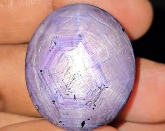 Rubí estrella natural, cabujón suelto de 115,30 ct, piedra preciosa ovalada morada sin tratar
