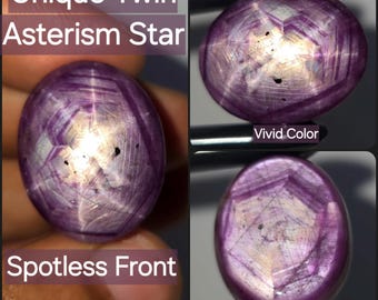 Natural 64.95 Ct Star Ruby Purplish Red Oval Untreated Cabochon Loose Gemstone