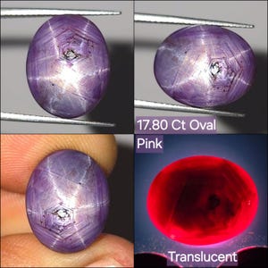 Natural  Star Ruby Cabochon Translucent 17.80 Ct Pink oval Untreated Loose Gemstone