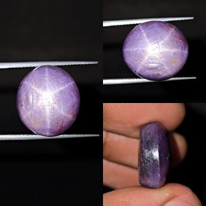 Natural 24.30 Ct Star Ruby  Purple Cabochon Loose Gemstone  Untreated Oval