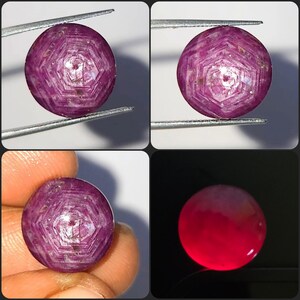 Natural Translucent 17.5 Ct Star Ruby Purplish Red Oval Cabochon Untreated Loose Gemstone