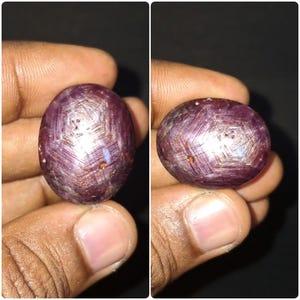 Rubino stellato naturale da 85,80 carati, cabochon rosso, pietra preziosa sciolta, ovale, non trattata.