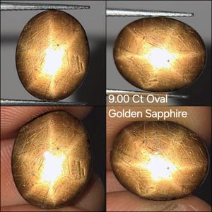 Rare Natural Golden Star Sapphire Cabochon 9.00 Ct Oval Untreated Loose Gemstone