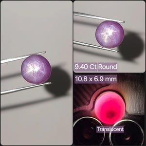 Natural Translucent Star Ruby Cabochon 9.40 Ct pink Round Untreated Loose Gemstone