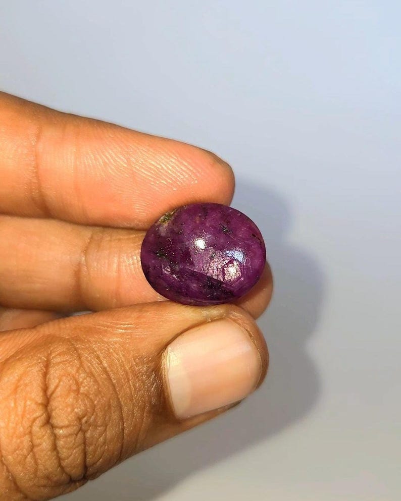 Natural 29.65 Ct Star Ruby Red Oval Untreated Cabochon Loose Gemstone ...
