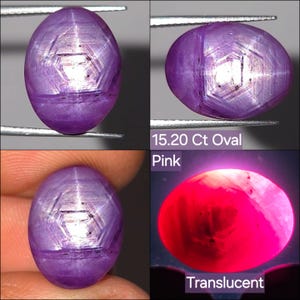 Natural  Star Ruby Cabochon Translucent 15.20 Ct Pink oval Untreated Loose Gemstone
