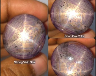 Natural 89.20 Ct Star Ruby Cabochon Loose Gemstone Untreated Pink Oval
