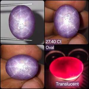 Natural  Star Ruby Cabochon Translucent 27.40 Ct Pink oval Untreated Loose Gemstone