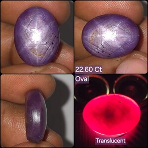 Natural  Star Ruby Cabochon Translucent 22.60 Ct Pink oval Untreated Loose Gemstone
