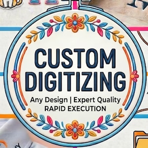 Custom Embroidery Digitizing Service, Logo & Image Conversion DST PES EMB