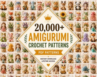 Pacchetto di oltre 20000 modelli di amigurumi all'uncinetto in PDF / Modelli di simpatici animali all'uncinetto / Modelli di peluche adatti ai principianti / Download immediato