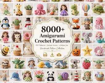 Raccolta di oltre 8000 modelli di amigurumi all'uncinetto: peluche, animali, personaggi (download in PDF)