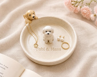 Cute Puppy Ring Dish, Dog Jewelry Tray, Ceramic Trinket Dish, Pet Lover Gift, Kawaii Jewelry Holder, Dog Mom Gift