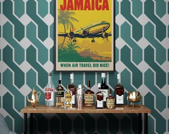 Vintage Jamaica Travel Poster | Caribbean Wall Art Print | Home Decor