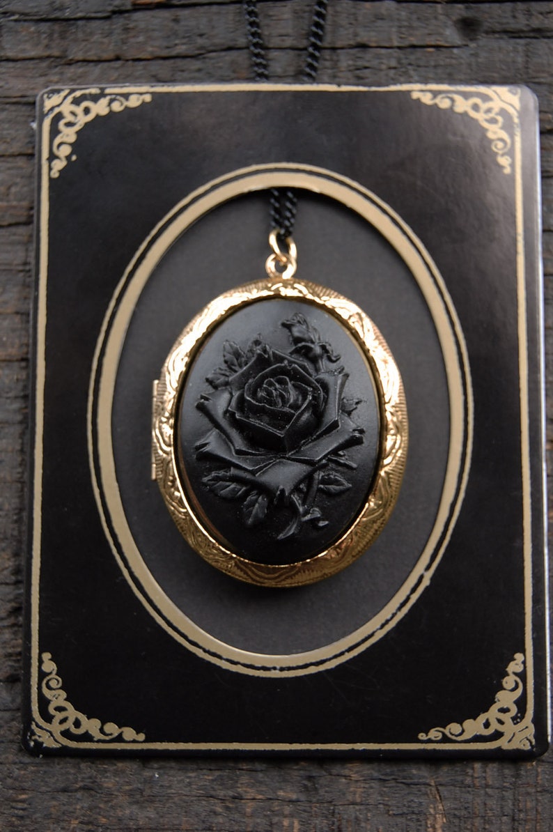 Victorian Mourning Locket Necklace With Solid Perfume Etsy