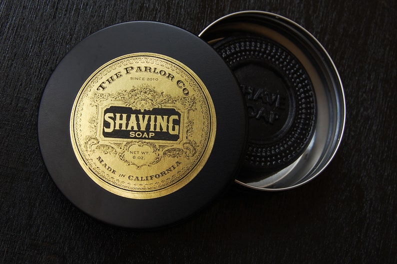 Shaving Soap Tobacco Leather Shave Bar Travel Tin Etsy