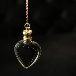 Perfume Heart Necklace Victorian Potion Amulet Choose your scent Vial 3ml image 3