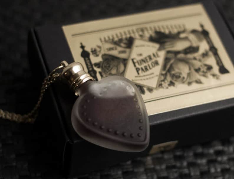 Perfume Heart Necklace Victorian Potion Amulet Choose your scent Vial 3ml image 1