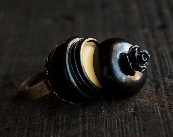 Solid Perfume Locket Ring Poison Secret Compartment Choose Your Scent