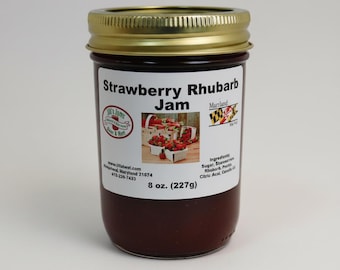 Confettura di fragole e rabarbaro fatta in casa dagli Amish – Conserve artigianali, ingredienti semplici (227 g)