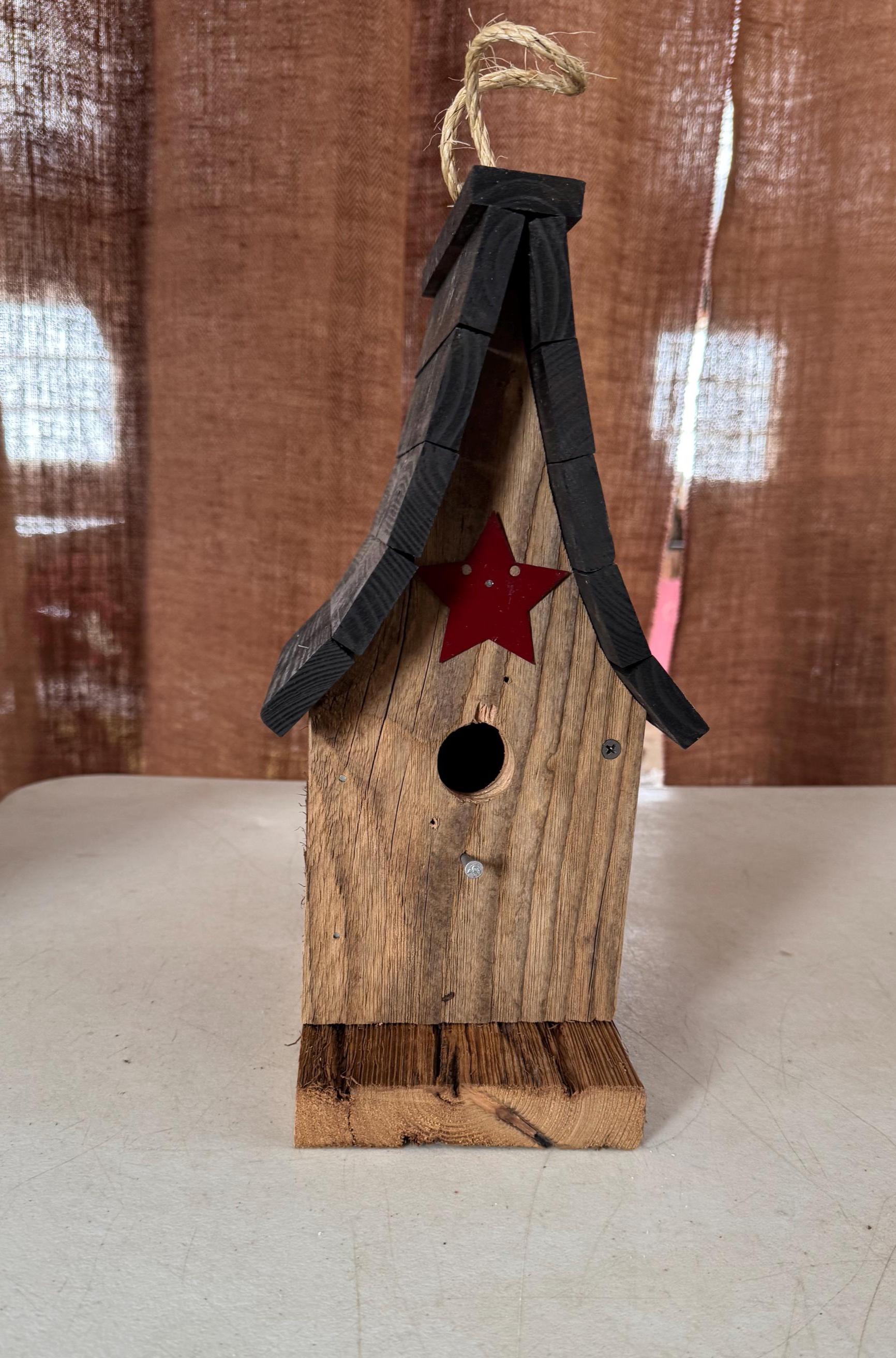 Rustic Wren Wren Birdhouse, Rustic Burnt Wood, Garden Decor, Amish Made - Etsy
