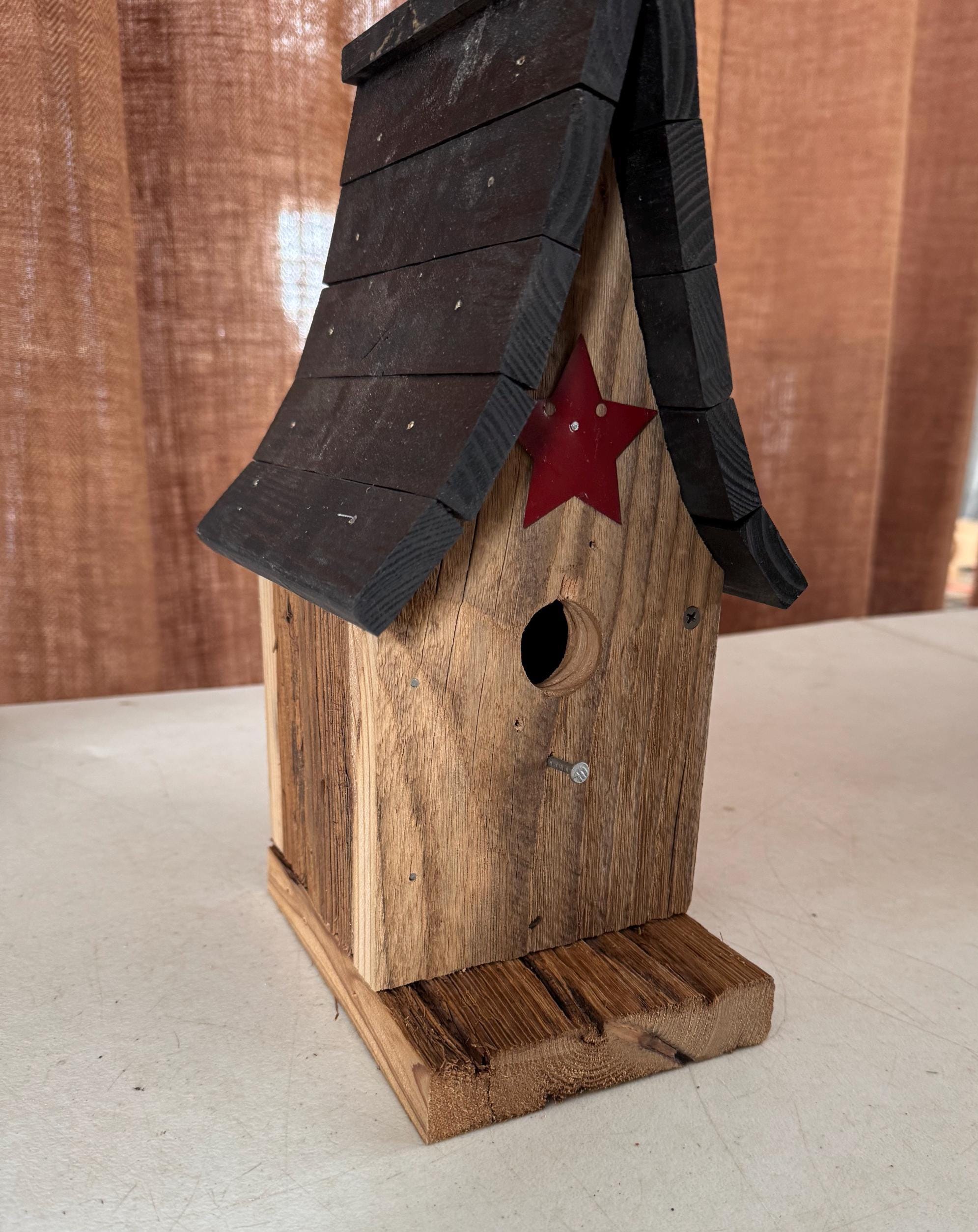 Rustic Wren Wren Birdhouse, Rustic Burnt Wood, Garden Decor, Amish Made - Etsy