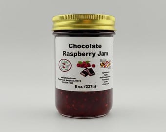 Schokoladen-Himbeer-Marmelade - Kleine Chargen-Konserven, einfache Zutaten (8 oz)