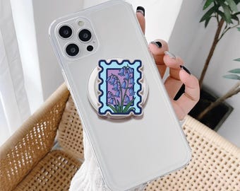 Blomsterfrimärke MagSafe Phone Grip: Blomsterhållare i akryl med Kindle-motiv, kawaii-present till tjejer