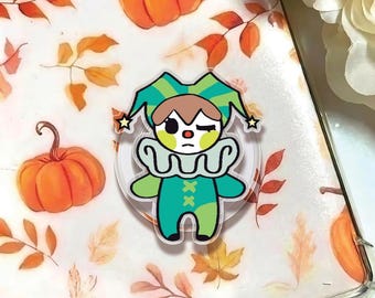 Chibi Clown Magsafe Phone Grip: Mini Gothic Acrylic Stand, Girly Magnetic Accessory