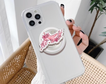 Celestial Orca Magsafe Phone Grip: Floral Ocean Creature Holder, Kawaii Orca Kindle Accessory