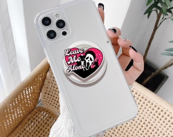 Funny Ghostface MagSafe Phone Grip: Acrylic Gothic Pop Socket, Heart Ghostface Hand Holder