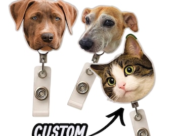 Personalized Badge Reel with Photo - Custom Funny Gifts ID Clip Holder Face Cut