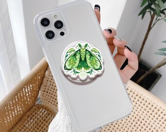 Gothic Moth Magsafe Phone Grip: Fantasy Creatures Acrylic Griptok, Floral Moth Kindle Accessory