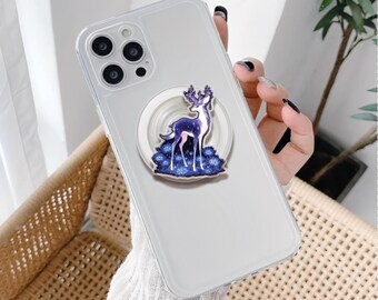 Fantasy Deer Magsafe Phone Grip: Night Deer Acrylic Griptok, Dark Creature Kindle Accessory