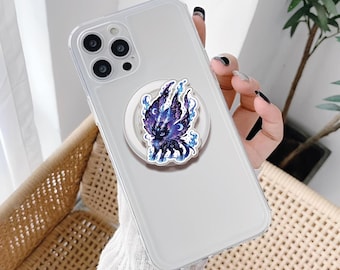 Fantasy Creature Magsafe Phone Grip: Dark Dragon Acrylic Griptok, Dark Moonlight Kindle Accessory