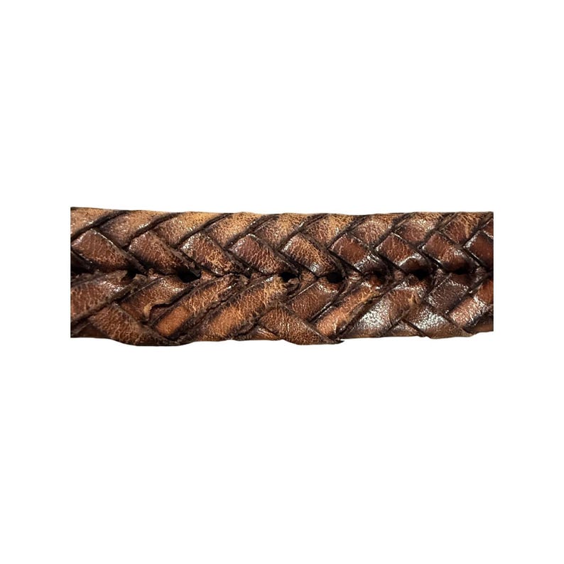 Brighton Brown Braided Leather Belt Silver Engraved Buckle Southwestern Size 32 image 15