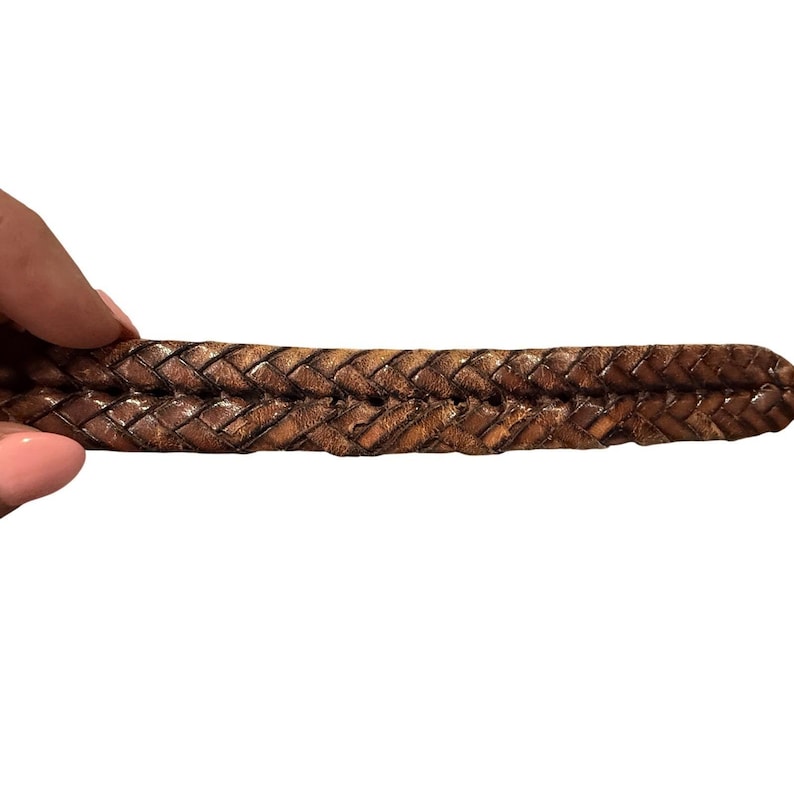 Brighton Brown Braided Leather Belt Silver Engraved Buckle Southwestern Size 32 image 16
