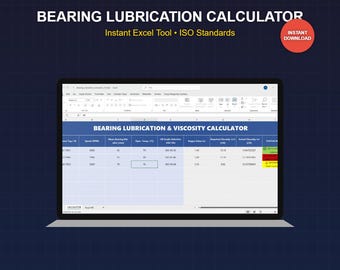 Calculadora de lubricación de rodamientos (Excel) / Viscosidad y valor kappa (Descarga digital)