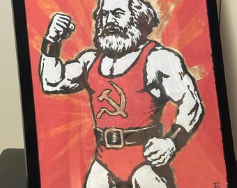 Karl Marx Champion Painting Print