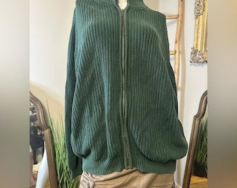 Suéter de punto para conductor LLBean, XXL, verde, vintage, años 90