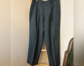 Pantalones Valentini VINTAGE Talla 48 Euro 36 US Carbón 100% Lana ¡Excepcional! Italia