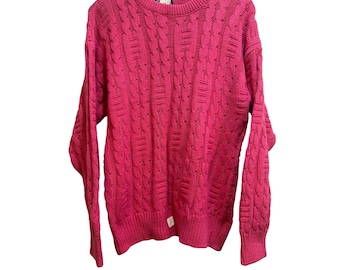Suéter de punto grueso con cuello redondo y textura de estilo Lagenlook, ¡VTG, NUEVO! Talla M