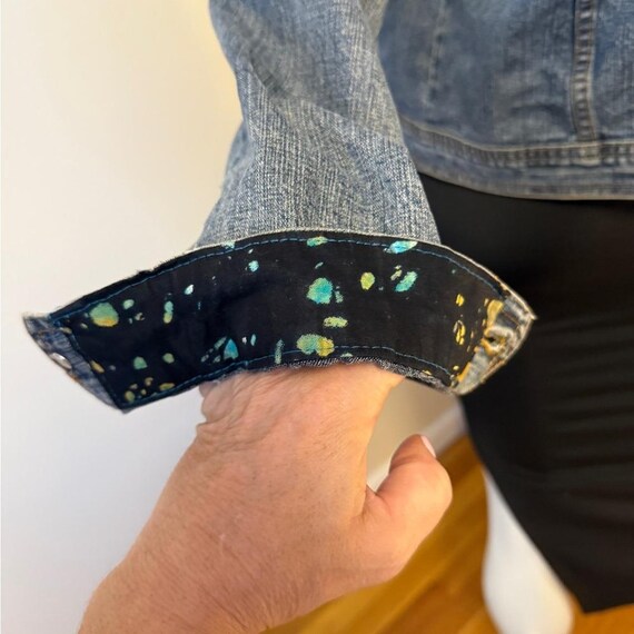 Bill Blass Medium Wash Patchwork Denim Jacket Wom… - image 4