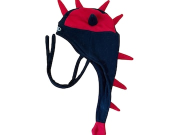 Gorro de peluche con pinchos de dinosaurio estilo Y2K de los 90, de forro polar, estilo streetwear vintage, talla única para adulto.