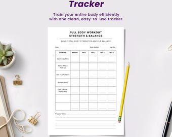 Ganzkörper Workout Tracker zum Ausdrucken und für einen ausgewogenen Muskelaufbau