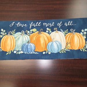 Vändbar höstlöpare, akvarellpumpor, fras om hösten, Thanksgiving-dekor