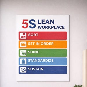 5S Lean Workplace Poster | Manufacturing, Office, Kaizen, Six Sigma Decor (Instant Download)