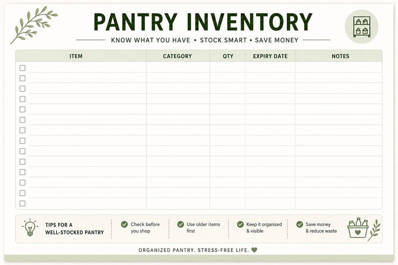 Household Grocery Planner | Meal, Pantry, Freezer, Fridge Tracker (PDF ...