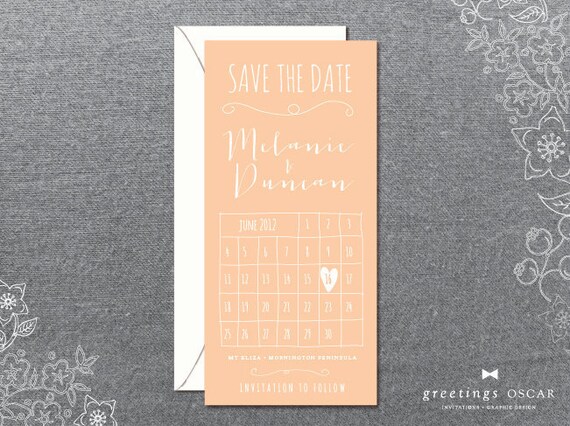 Items Similar To DIY Printable Calendar Save The Date Card On Etsy